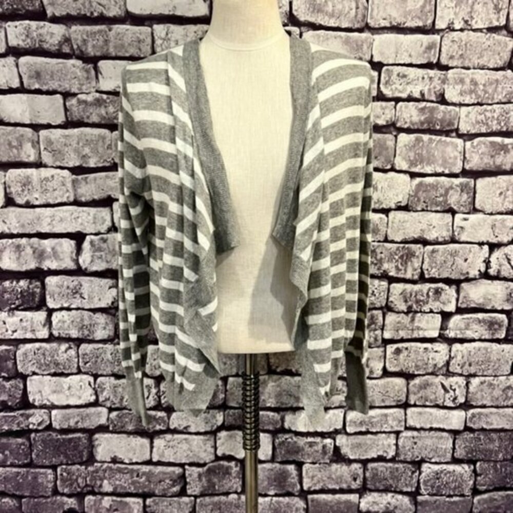 Banana Republic Gray & White No Close Cardigan Sweater Size Large